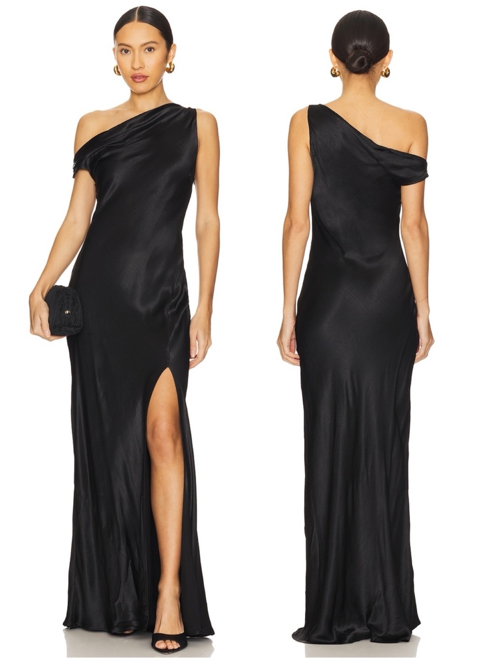 Bec + Bridge Sol Asymmetrical Off The Shoulder Maxi Dress In Black